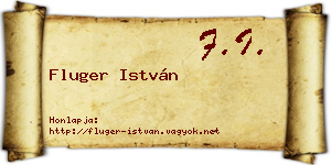 Fluger István névjegykártya